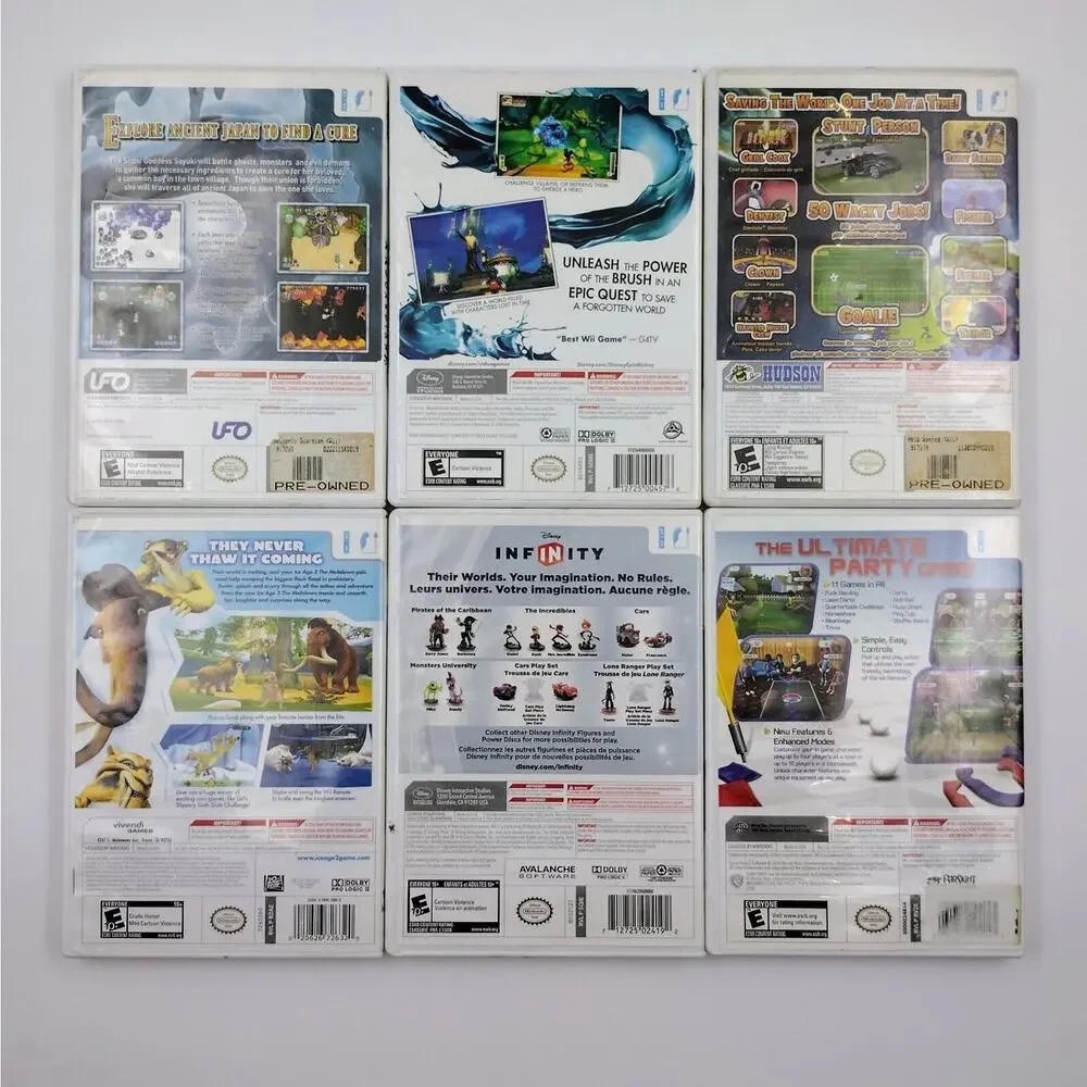 Wii 6 Game Lot Heavenly Guardian Epic Mickey Ice Age Disney Infinity Help Wanted